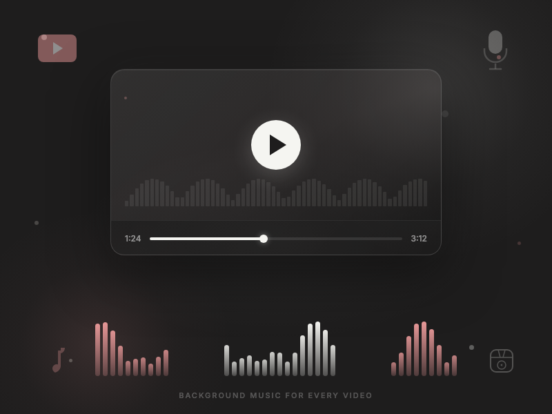 Video player with waveform illustration for content creators